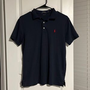 Collard Polo Navy Blue Medium